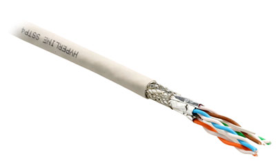 Twisted Pair Cable (SSTP), 4 pairs, Category 7a (1000 MHz, 10GBE), Solid, FR-LSZH