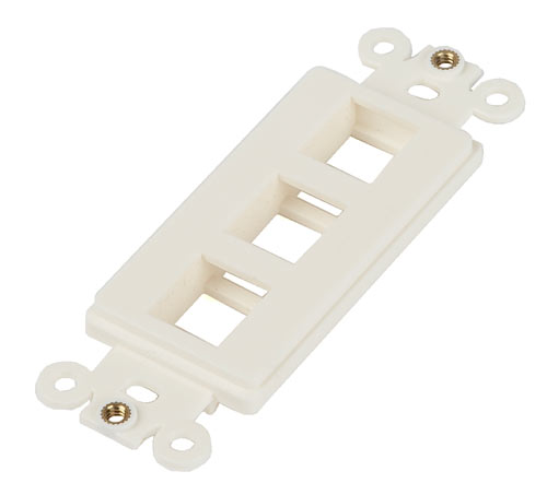 MA Module for Keystone Jack with Icon Tabs, 3 ports, Plastic, Horizontal type, American Standard