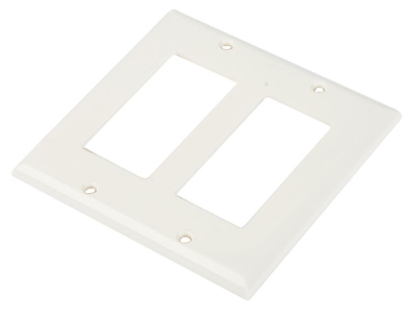 Face plate, Plastic, 2 Ports, American Standard