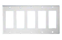 Faceplate, Plastic, 5 Ports, American Standard