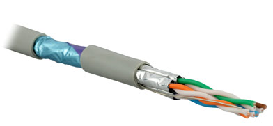 Shielded Twisted Pair Cable, Category 6A (10GBE), 4 pairs, Solid, FR-PVC