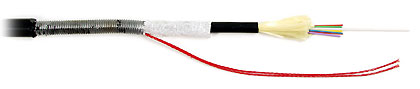 Outdoor fiber optic cable, with tight buffer, armored with steel band, waterproof