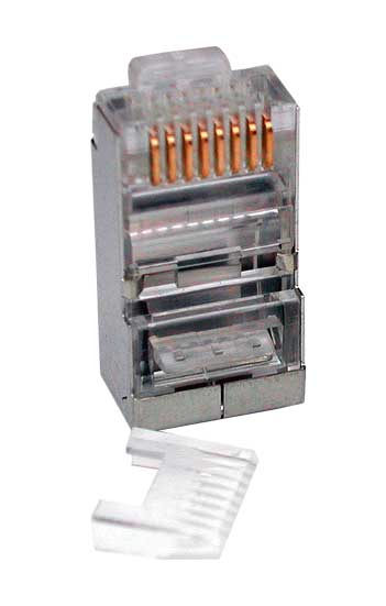 Modular Plug RJ-45 solid, Category 5, for stranded (patch) cable, Shielded, with Insert 