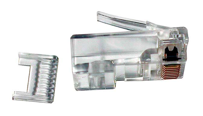 Modular Plug RJ-45 solid, Category 5, for stranded (patch) cable, with Insert