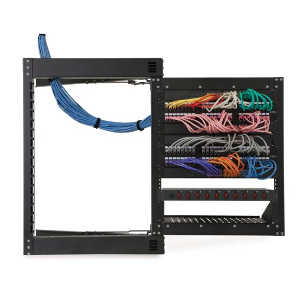 12U Phantom Class® Open Frame Swing-Out Rack application opened