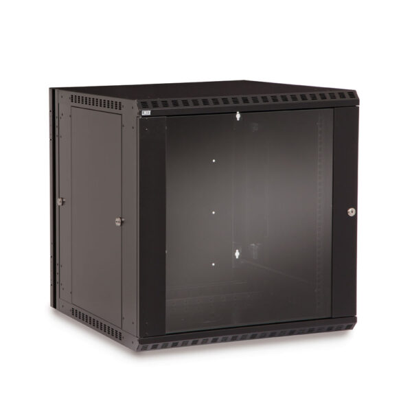 12U LINIER® Swing-Out Wall Mount Cabinet - Glass Door