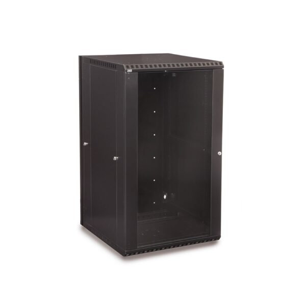 22U LINIER® Swing-Out Wall Mount Cabinet - Glass Door