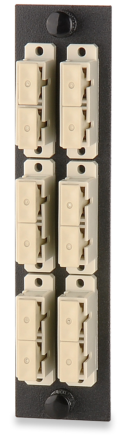 12-Fiber (6-Duplex) SC MM Adapter Plate, Beige Adapters, Phosphor ...