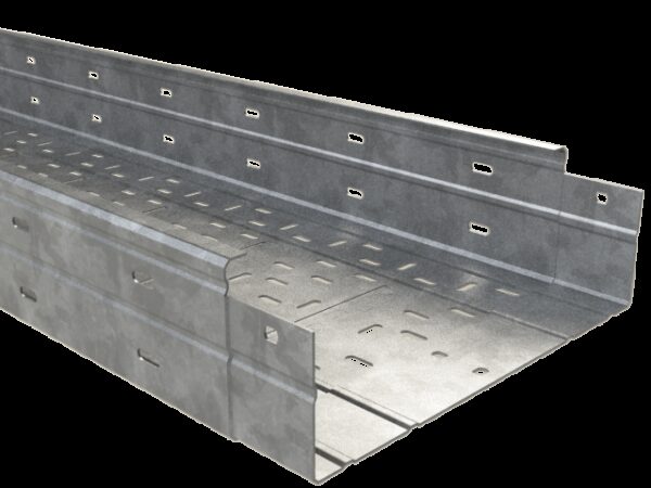 Perforated reinforced cable tray FRE 600X100 GC - Hot Dip Galvanized Steel (HDG) - Product reference 2/0075 series  BASORTRAY