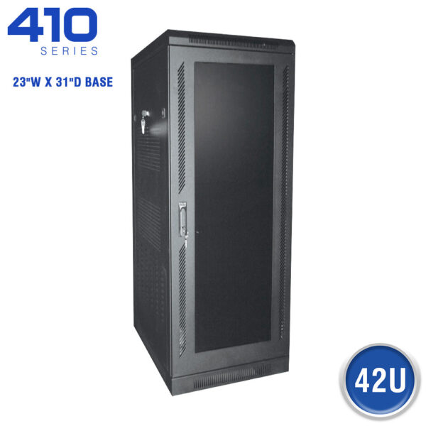 FLOOR ENCLOSURE W/ SMOKED ACRYLIC DOOR - 410 SERIES (23"W X 31"D)